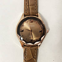 Стильные бежевые наручные часы женские. С блестящем ремешком. В чехле. XB-278 Модель 81121