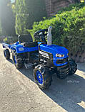 Синій трактор на педалях з причіпом DOLU, фото 6