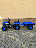 Синій трактор на педалях з причіпом DOLU, фото 8