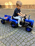 Синій трактор на педалях з причіпом DOLU, фото 7
