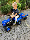 Синій трактор на педалях з причіпом DOLU, фото 5