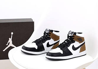 Зимові Жіночі Кросівки Nike Air Jordan 1 Winter Brown White Black (Хутро) 37