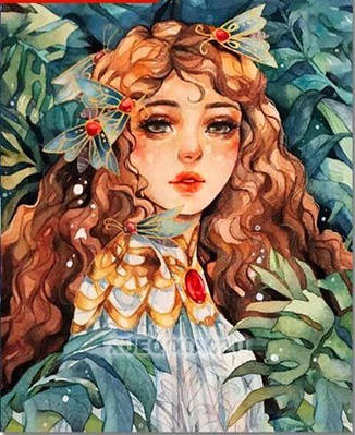 Алмазна мозаїка "Portrait Anime Girl 2"  5D,  Square 40x50cm