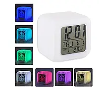 Часы хамелеон CX 508 с термометром будильником и подсветкой tis