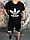 Чорна футболка adidas white logo, фото 3