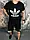 Чорна футболка adidas white logo, фото 4