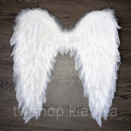 Крила перові великі Ангел 60х58 см (білі), фото 1
