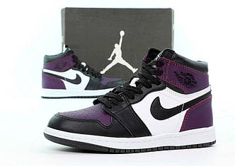 Зимові Чоловічі Кросівки Nike Air Jordan 1 Winter Purple White Black (Хутро) 42-44