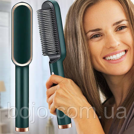 Гребінець випрямляч для волосся HQT 909 B, Зелений, фото 1