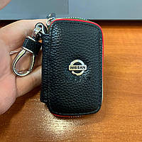 Автомобильный кожаный чехол брелок для ключей от машины, брелок сигнализации натуральная кожа Nissan Отличное