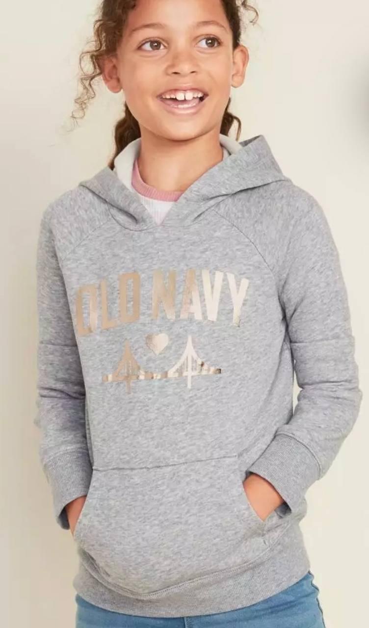 Толстовка-пуловер з логотипом для дівчаток old navy, 6-7 років