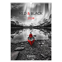 Календар настінний А3 2024 р., Red & Black