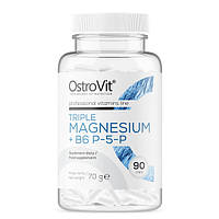 Витамины и минералы OstroVit Triple Magnesium + B6 P-5-P, 90 капсул