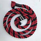 Дитячий навісний набір для шведської стінки (кільця, канат, сходи-8сх) DNN-3K-,2,2М червоний, фото 3