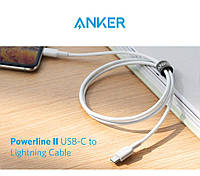 Кабель Anker А8632 Powerline II USB-C to Lightning Cable 0.9m (3ft) fast-charging / WHITE