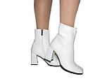 Білі демі черевики на підборах розмір 38 24,0 см, фото 3
