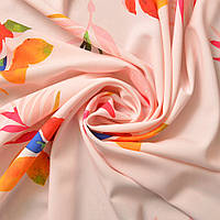 Ткань плательная супер софт папороть ніжно рожева, Флора ш. 1,40