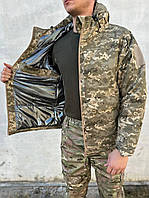 Куртка тактическая пиксель с капюшоном рипстоп внутри Omni-Heat. Тактическая куртка пиксель