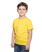 Детская однотонная футболка на мальчика 122, Жовтий