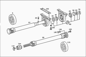 Карданний вал MB 207- (середня база) (2210 mm)