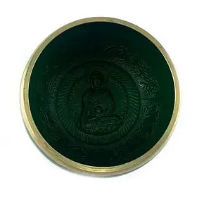 Чаша співаюча бронзова "Будда" зелена (d-13.8 см h-6.5 см)