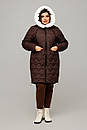 Тепла зимова стьобана чорна куртка великий розмір 52 54 56 58 60 Тоня, фото 10