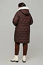Тепла зимова стьобана куртка великий розмір 52 54 56 58 60 Тоня шоколад, фото 2
