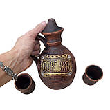 Набір "Gorilka" Графин Керамічний з червоної глини 500 мл та чарками - для напоїв, фото 4