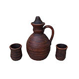 Набір "Gorilka" Графин Керамічний з червоної глини 500 мл та чарками - для напоїв, фото 2