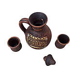 Набір "Gorilka" Графин Керамічний з червоної глини 500 мл та чарками - для напоїв, фото 3