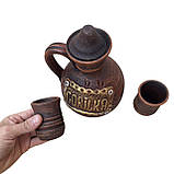 Набір "Gorilka" Графин Керамічний з червоної глини 500 мл та чарками - для напоїв, фото 5