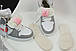 Зимові Жіночі Кросівки Nike Air Jordan 1 Winter Grey White Pink (Хутро) 36-37-38-39-40, фото 7