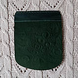 Клапан для рюкзака "Листя". Смарагдовий, фото 2