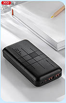 Портативний Power Bank XO-PR189 30000 mAh зовнішній акумулятор повербанк для смартфона швидка зарядка Чорний, фото 2