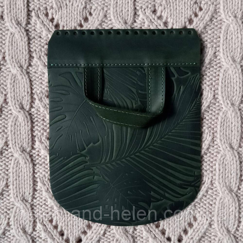 Клапан для рюкзака "Листя". Смарагдовий, фото 1