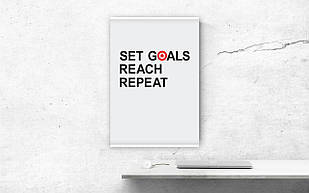 Постер "Set Goals Reach Repeat", англійська