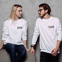 Світшоти парні "One Love", Білий, White, англійська