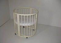 Кровать трансформер детское круглое "Солнышко" трансформер 8в1, кровать для девочки из дерева детская