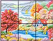 Набір для вишивання за нанесеною на канву схемою "Red maple homeland".AIDA 14CT printed, 46*38 см, фото 4