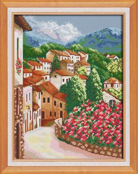 Набір для вишивання за нанесеною на канву схемою "In the corner of tow". AIDA 14CT printed, 34*44 см, фото 1