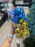 Набор новогодних шаров 40 шт. по 6, 5, 4, 3 см разные цвета белый