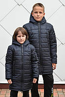 Зимняя куртка пуховик для мальчика Макс 128-134, Синий