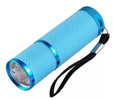 УФ ліхтарик для сушіння гель лаку нігтів для манікюру та педикюру на батарейках Голубой