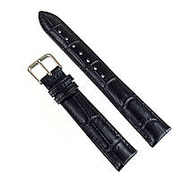 Кожаный ремешок для часов ширина 16 мм Aono AN01BL01-16 черный