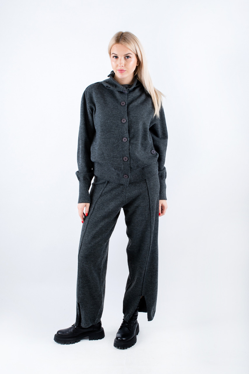 Костюм з кардиганом та штанами темно-сірий 40017 ONE SIZE (2000000115436), фото 1