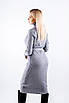 Плаття трикотажне з поясом та гудзиками сіре 83025 ONE SIZE (2000000118055), фото 3