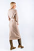 Плаття трикотажне з поясом та гудзиками бежеве 83025 ONE SIZE (2000000118048), фото 3