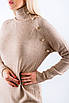 Плаття трикотажне з поясом та гудзиками бежеве 83025 ONE SIZE (2000000118048), фото 5