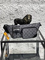 Брендова сумка бананка Louis Vuitton CK6941 сіра