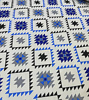 Ткань хлопковая ткань тефлоновая геометрия ромбы синие серые черные